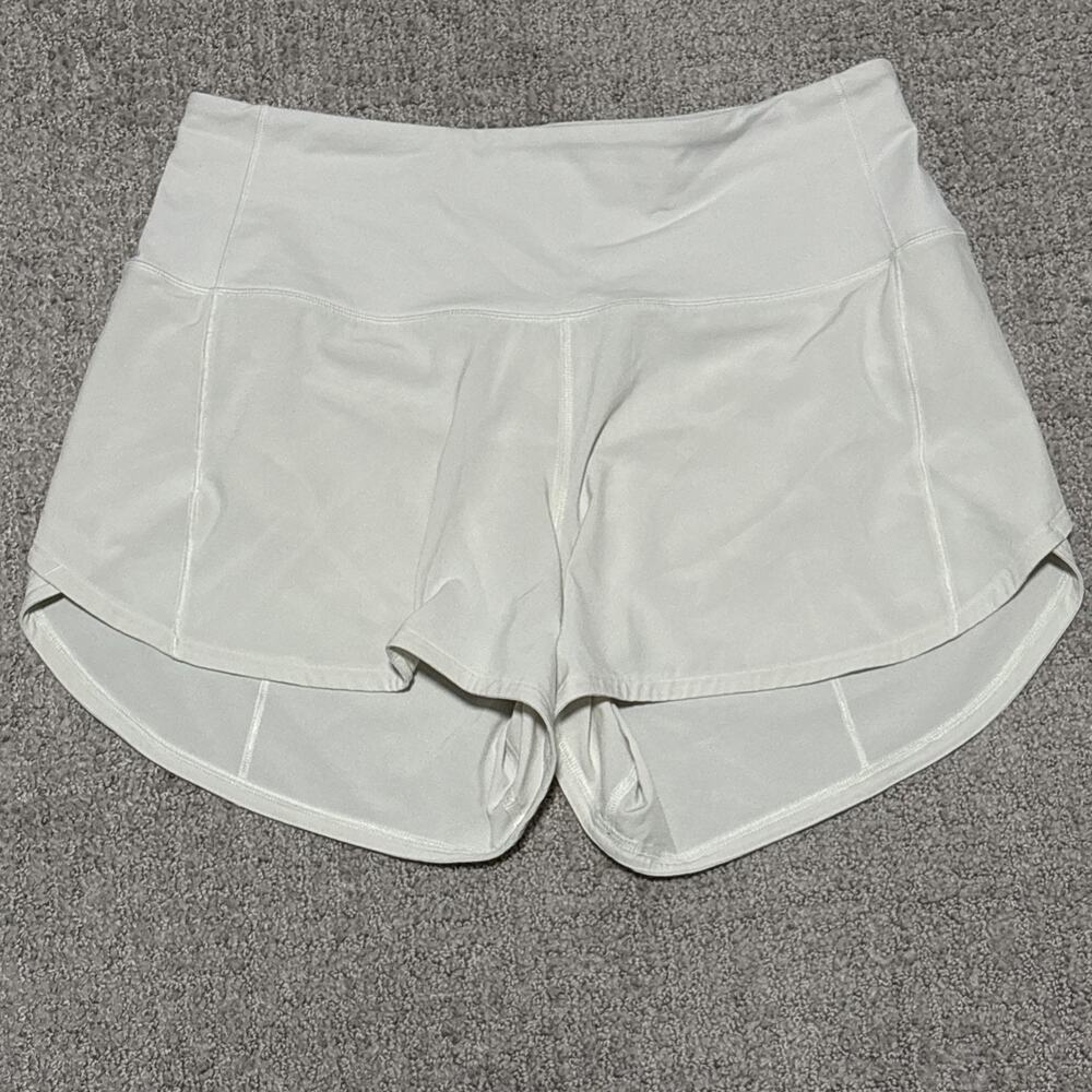 Lululemon Speed Up Mid-Rise Lined Shorts 3” Off-White Bone / White - Size 6